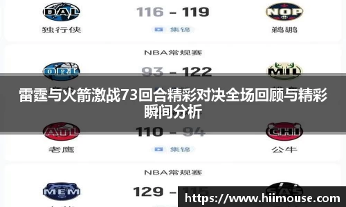 雷霆与火箭激战73回合精彩对决全场回顾与精彩瞬间分析